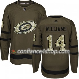 Adidas Maillot de Hockey Carolina Hurricanes Justin Williams 14 2017-2018 Camo Vert Authentic - Homme
